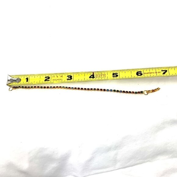 Amanda Smith Crystal Tennis Bracelet - Multi/Gold, 6"L/3" Diameter - Picture 5 of 6